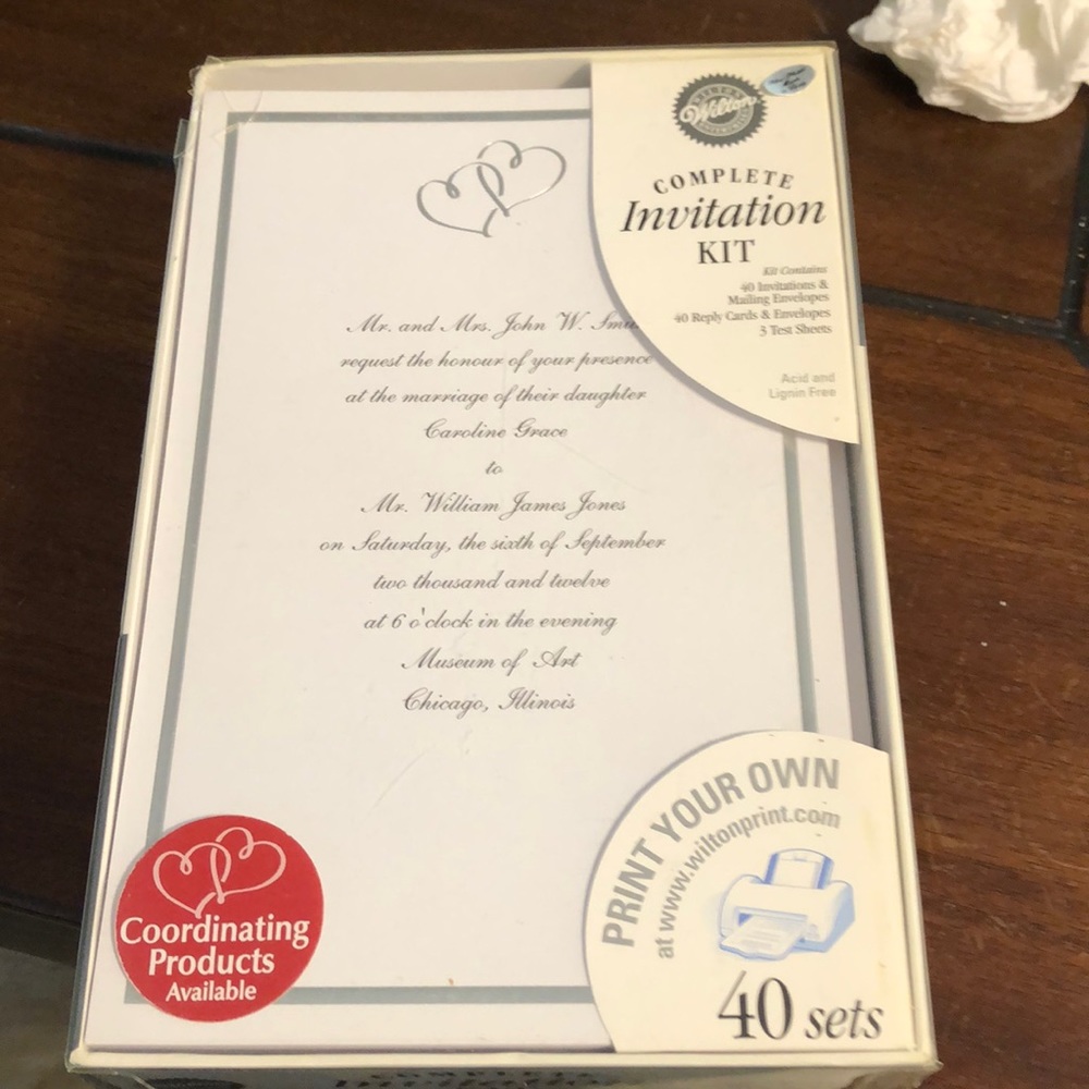 Complete wedding invitations